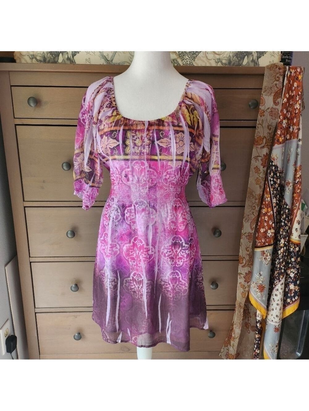 Pink and Purple Bohemian Dress